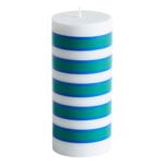 Candles, Column candle, S, light grey - blue - green, Green