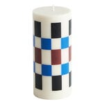 Candles, Column candle, S, off-white - brown - black - blue, White