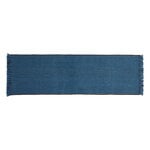 Tappeti in lana, Tappeto di lana Stripes and Stripes, 200 x 60 cm, blu, Nero