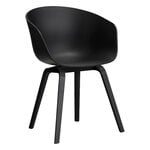 Dining chairs, About A Chair AAC22, black 2.0 - black lacquered oak, Black