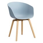 Dining chairs, About A Chair AAC22, slate blue 2.0 - lacquered oak, Natural