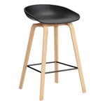 Bar stools & chairs, About A Stool AAS32, 65 cm, black 2.0 - soaped oak - black steel, White