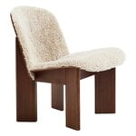 Armchairs & lounge chairs, Chisel lounge chair, Mohawi 21 sheepskin - lacquered walnut, White