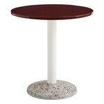 Patio tables, Ceramic table, 70 cm, bordeaux, White