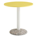 Patio tables, Ceramic table, 70 cm, bright yellow, White