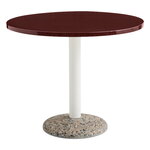 Terrassentische, Ceramic Tisch, 90 cm, Bordeauxrot, Weiß