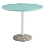 Patio tables, Ceramic table, 90 cm, light mint, White