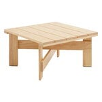 Tables de jardin, Table basse Crate, 75,5 x 75,5 cm, pin laqué, Naturel