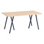 Matbord, Loop Stand bord, 160 cm, djupblå - lackerad ek, Naturfärgad