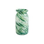 Vasen, Splash Vase, gerollter Rand, S, Green Swirl, Grün