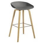 Bar stools & chairs, About A Stool AAS32, 75 cm, lacquered oak - grey, Grey