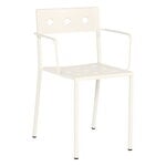 Patio chairs, Balcony dining chair with armrest, chalk beige, White