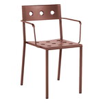Balcony dining chair with armrest, iron red