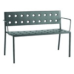 Outdoor benches, Balcony Dining bench w. armrest 114 x 52 cm, dark forest, Green