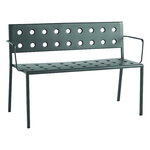 HAY Balcony Dining bench w. armrest 114 x 52 cm, dark forest