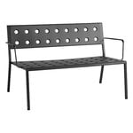Outdoor benches, Balcony Lounge bench w. armrest, 121,5 x 69 cm, anthracite, Gray