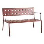 Outdoor benches, Balcony Lounge bench w. armrest, 121,5 x 69 cm, iron red, Red