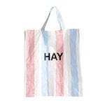 Taschen, Candy Stripe Einkaufstasche, XL, Blau – Rot – Weiß, Mehrfarbig