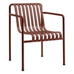 Patio chairs, Palissade dining armchair, iron red, Red