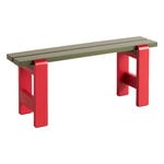 Outdoor benches, Weekday Duo bench, 111 x 23 cm, olive - wine red, Red