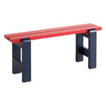Outdoor benches, Weekday Duo bench, 111 x 23 cm, wine red - steel blue, Red