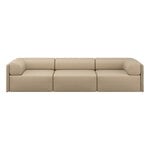 Hem Palo Block 3-Sitzer Sofa, niedrige Rückenlehne mit Armlehnen, beige