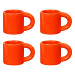 Becher und Tassen, Bronto Espressotasse, 4 Stück, Orange, Orange