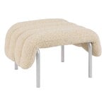 Poufs et repose-pieds, Repose-pieds Puffy, eggshell boucle - acier inoxydable, Blanc