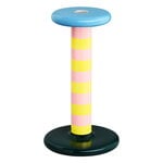 Candleholders, Pesa candle holder, high, pink - sulfur yellow stripe, Multicolour