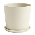 Botanical Family pot and saucer, L, off white