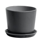 HAY Botanical Family pot and saucer, M, anthracite