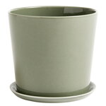HAY Botanical Family pot and saucer, XL, dusty green