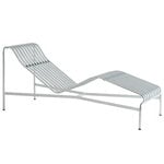 Transats et lits de jour, Chaise longue Palissade, galvanisée à chaud, Argent