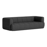 Quilton 3-seater sofa, dark grey Canvas 174