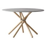 Dining tables, Hector dining table, 120 cm, light concrete - light oak, Grey