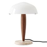 Desk lamps, Herman SHY3 table lamp, opal glass - walnut - marble, Multicolour