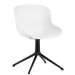 Chaises de salle à manger, Chaise pivotante Hyg, noir - blanc, Blanc