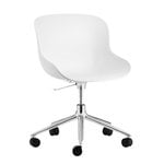 Chaises de bureau, Chaise pivotante à roulettes Hyg, aluminium - blanc, Blanc