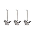 Iittala Mini glass bird, 3 pcs, grey