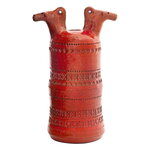 Bitossi Vaso con figure di cavallo, 36 cm, rosso veneziano