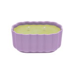Candles, Play candle in ceramic cup oval, lilac - olive, Green