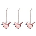 Iittala Iittala Mini-Glasvögel, 3er-Set, Rosa