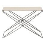 JG folding stool, brushed steel - natural canvas