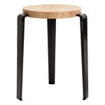 TIPTOE Lou stool, oak - graphite black