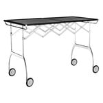 Kitchen carts & trolleys, Battista folding serving trolley/side table, black - chrome, Black