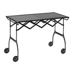 Battista folding serving trolley/side table, black