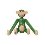 Figurines, Singe en bois Wooden Monkey, modèle mini, vert vintage