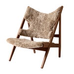 Knitting Chair, walnut - Sahara sheepskin