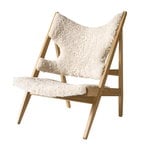 Nojatuolit, Knitting Chair nojatuoli, tammi - Nature lampaantalja, Valkoinen