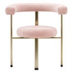 Dining chairs, Polar L1001 chair, brass lacquered - rose velvet Reborn 1, Gold